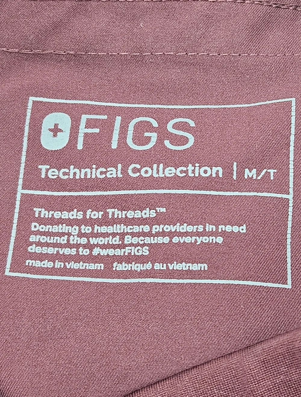 Figs Axim Cargo Scrub Pant Burgundy Men's Size M Tall Straight Leg Nurse Medical